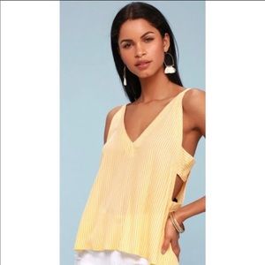 LULUS adrift mustard yellow tank
